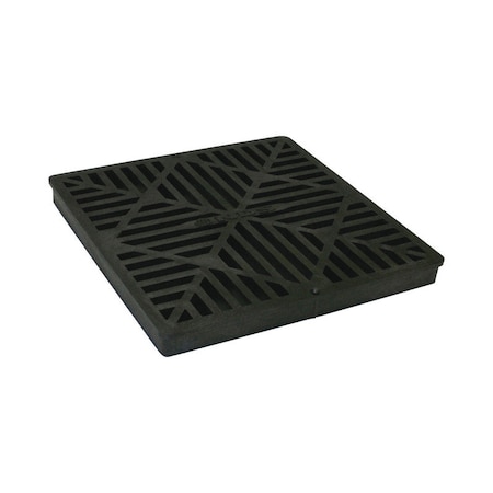 B & K NDS 12 in. Black Square Polyolefin Drain Grate 1211